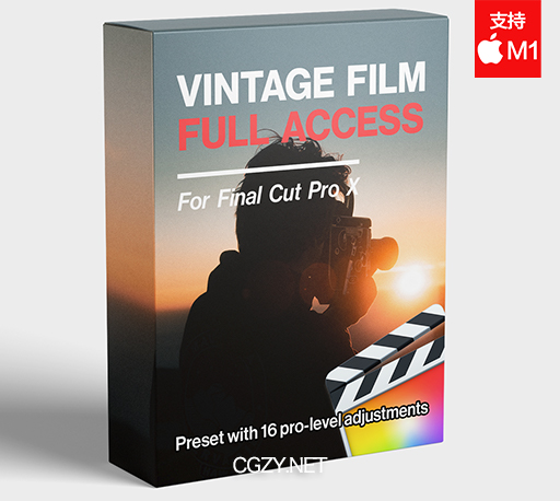 FCPX插件|复古电影胶片颗粒划痕闪烁抖动效果 支持M1 Vintage Film