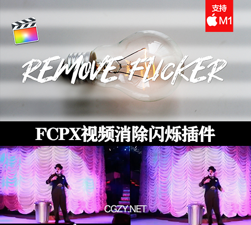 中文汉化FCPX插件|视频去频闪、消除闪烁插件工具 支持M1 Remove Flicker
