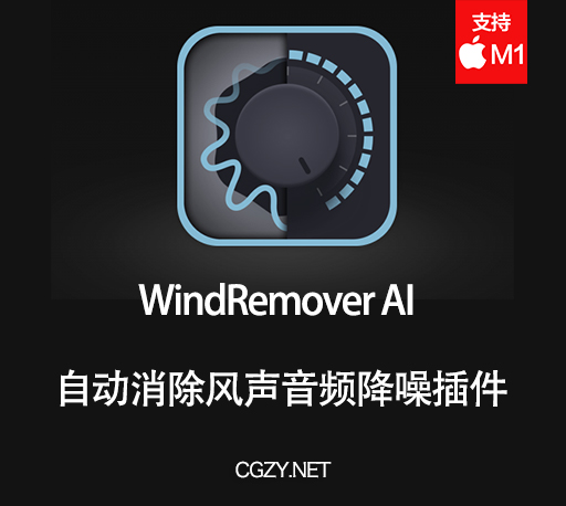 FCPX/PR/AU插件|自动智能消除风声音频降噪工具 支持M1 WindRemover AI