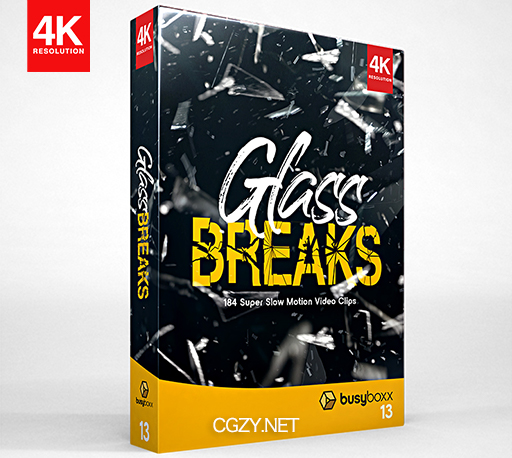 4K视频素材|184个玻璃撞击炸裂破碎特效合成动画素材 Glass Breaks BBV13