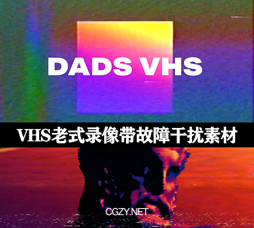 视频素材|复古VHS老式录像带故障干扰纹理素材 DADS VHS