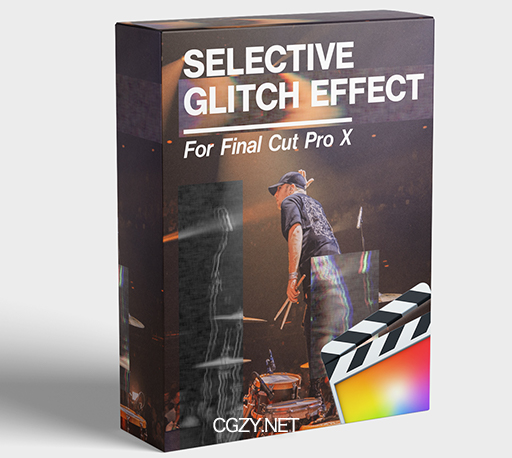 FCPX插件|自定义局部画面故障干扰效果插件 Selective Glitch Effect