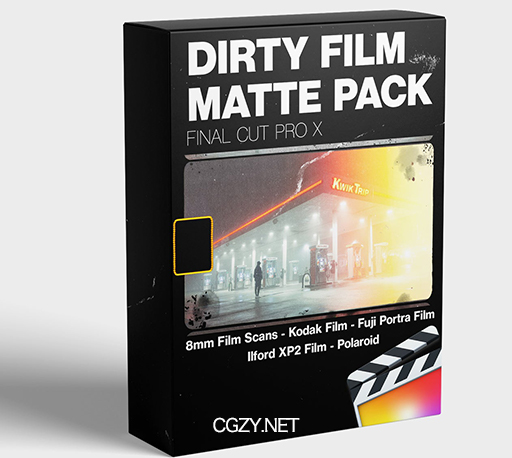 FCPX插件|8mm复古电影胶卷颗粒效果 Dirty Film Matte Pack