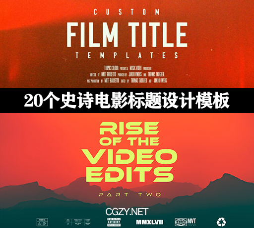 PR模板/FCPX插件/PS模板|20个史诗电影标题设计模板-Tropic Colour – Film Titles