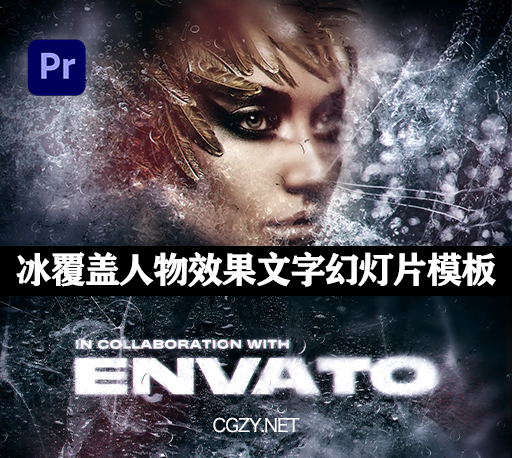 PR模板|冰覆盖人物效果文字幻灯片模板-Subzero Ice Overlays 4K