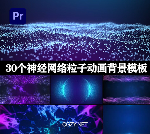 PR模板|30个动态神经网络点线粒子动画背景模板-Particles Backgrounds