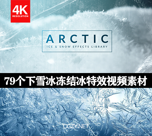 4K视频素材|79个冬天下雪冰冻结冰视频特效合成素材-Arctic