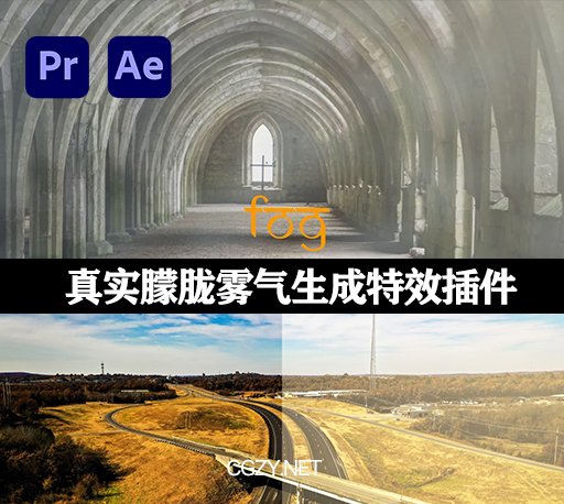 AE/PR插件|Fog v1.2.2 中文汉化版本-真实朦胧雾气生成特效插件 Win/Mac