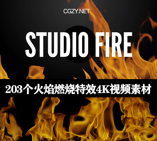 4K视频素材|203个火焰燃烧效果视频特效合成素材 Rampant Design Studio Fire