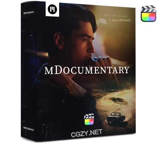 中英双语-FCPX插件|72组叙事纪录片风格冻结帧叠加字体排版时间线转场效果预设 MotionVFX – mDocumentary for FCP