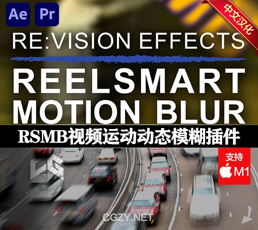 Mac苹果中文汉化-RSMB动态运动模糊AE/PR插件 ReelSmart Motion Blur 6.4.1