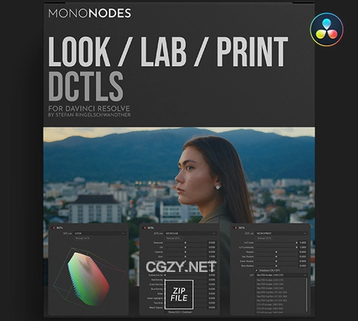 达芬奇胶片电影质感调色DCTL节点预设 MonoNodes LOOK LAB PRINT V1.1 + 视频教程