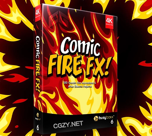 4K视频素材|152组二维动漫卡通火焰燃烧特效MG动画素材 BBV06 Comic Fire FX(含AE模板)