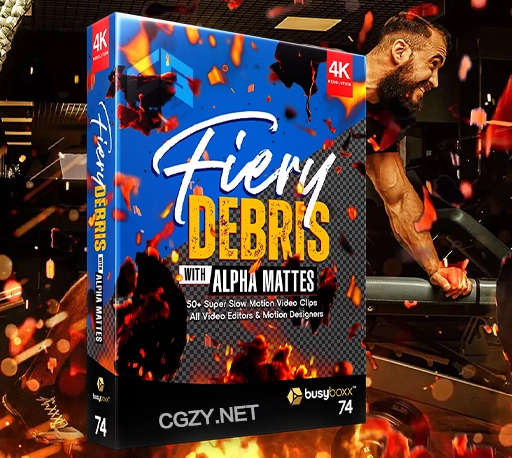4K视频素材|53组烈火碎片漂浮飞溅特效合成素材 BBV74 Fiery Debris