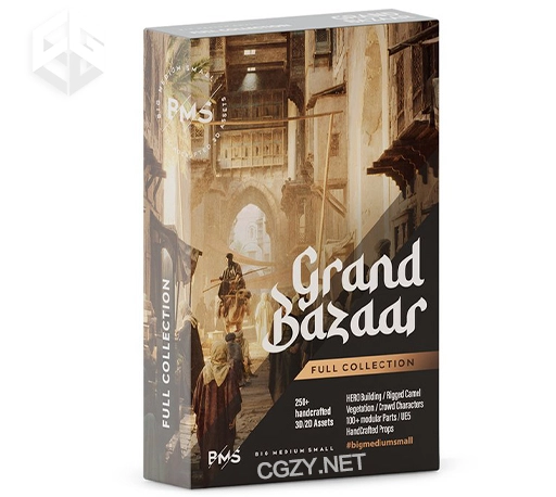 中东集市建筑楼房生活环境物品人物3D模型 Grand Bazaar Collection Bundle(Blender/FBX/OBJ/UE格式)