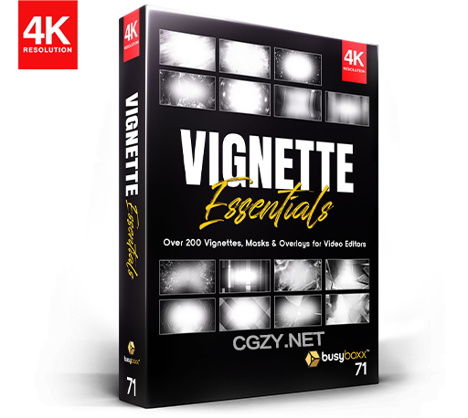 4K视频素材|209个复古黑色暗角边框遮罩叠加动画 BusyBoxx – V71: Vignette Essentials
