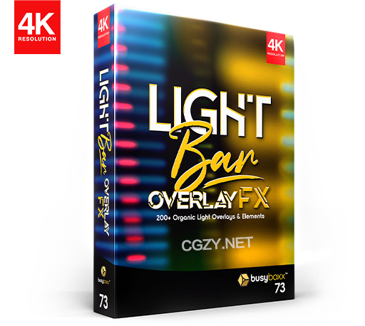 4K视频素材|211个霓虹灯光条快速划过闪烁叠加动画 BusyBoxx – V73: Light Bar Overlay FX