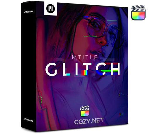 FCPX插件|30种科技感信号损坏色彩分离干扰毛刺文字标题字幕动画预设 mTitle Glitch +使用教程