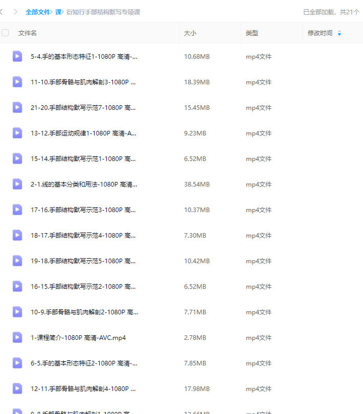 衍知行手部结构默写专项课【画质高清只有视频】