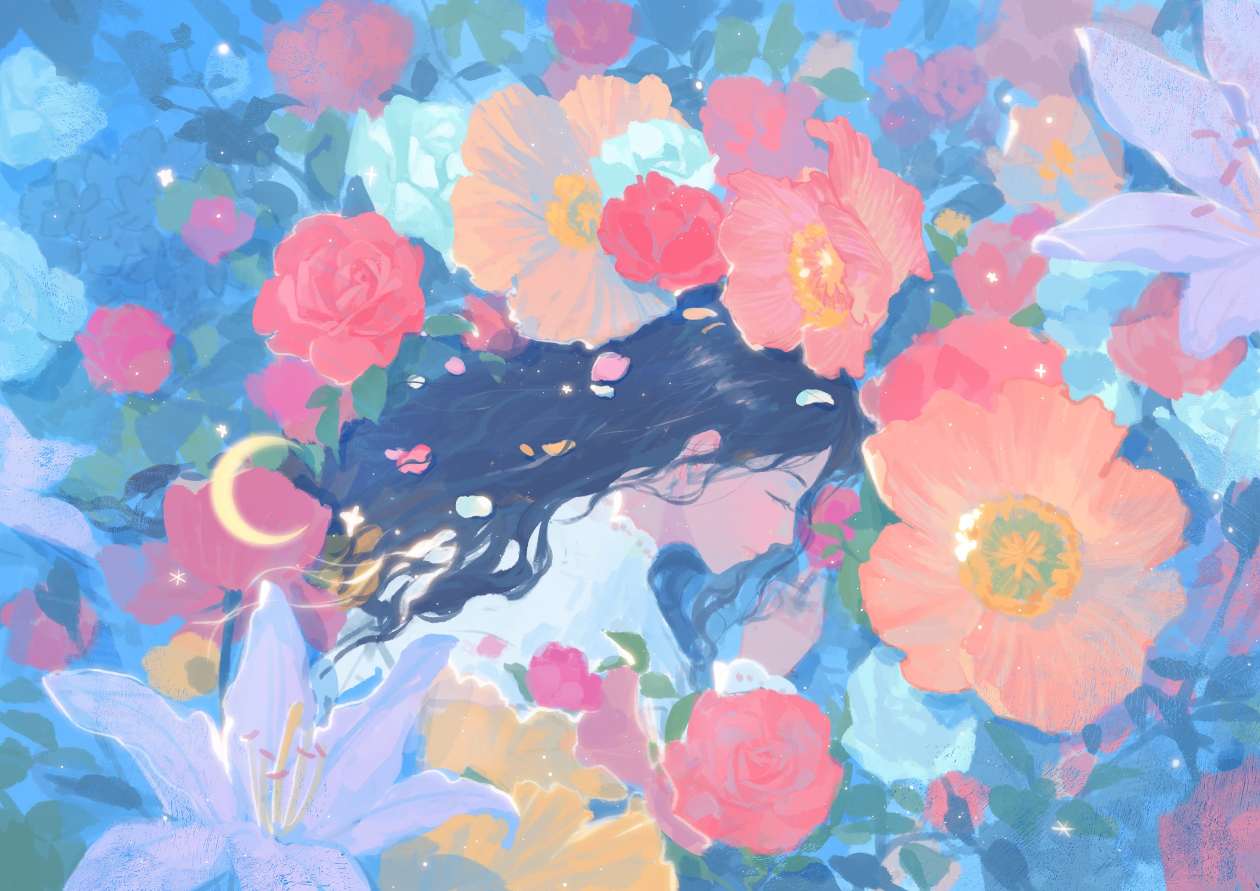 风景道具专项训练厚涂风景道具花卉篇【画质不错有课件】