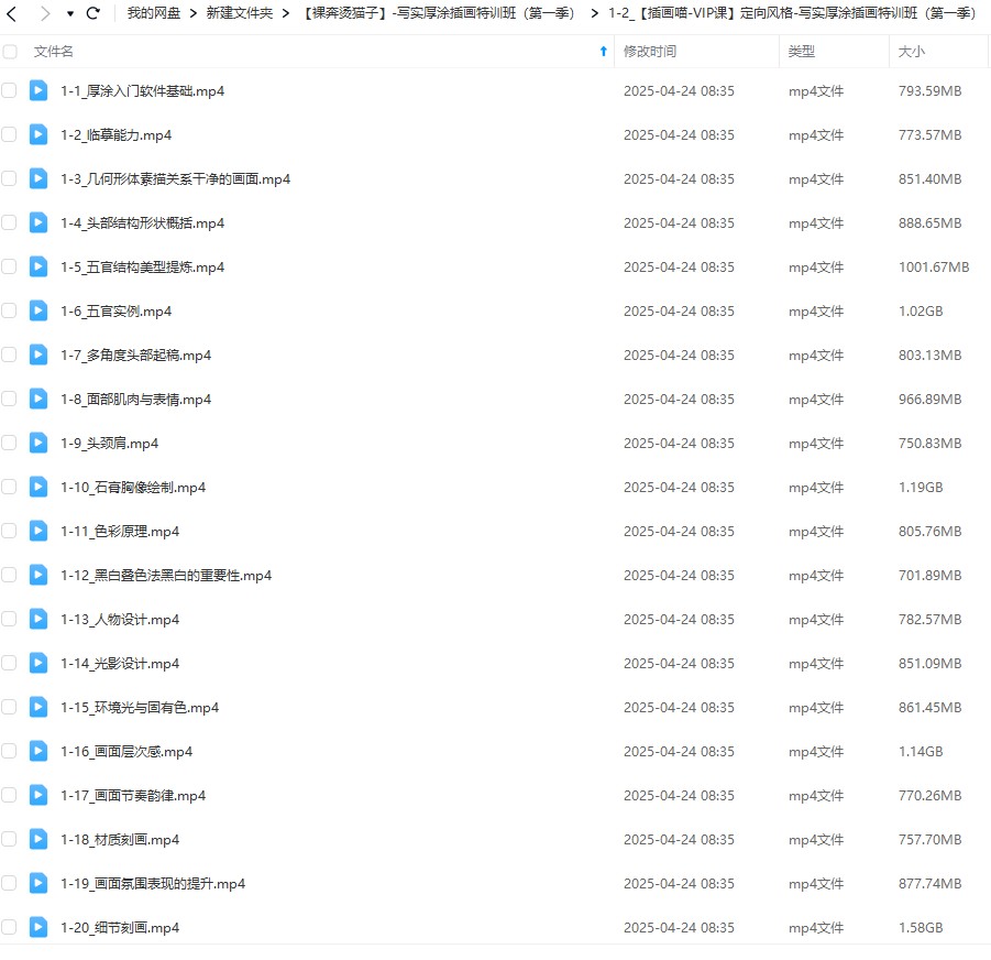 裸奔烫猫子写实厚涂特训班第一季ps插画教程【画质高清只有视频】