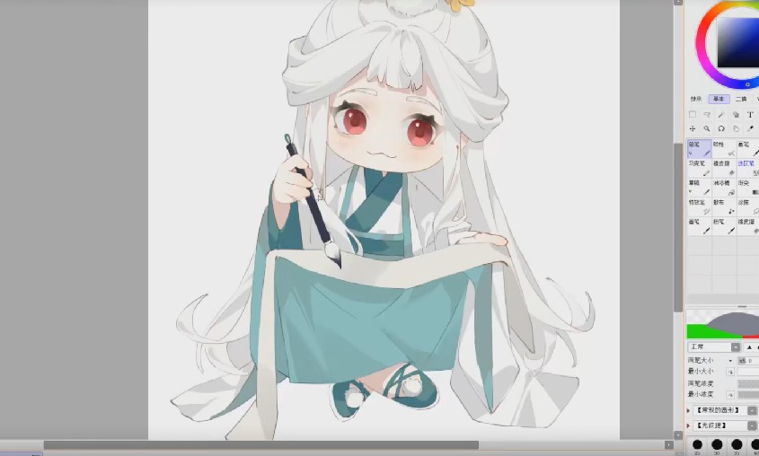 柒七Q版sai插画教程【画质高清只有视频】