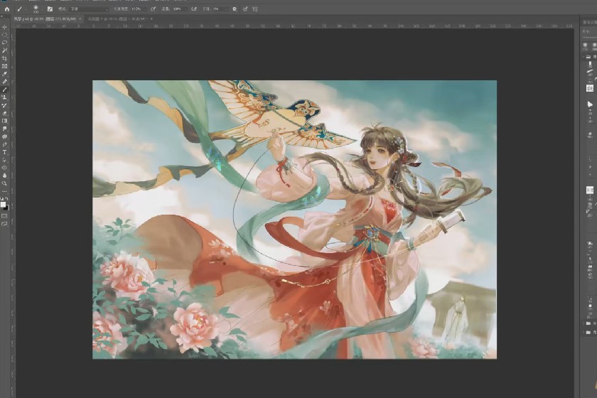 壳中蝎水墨古风第五期23年PS插画教程【画质一般有课件】