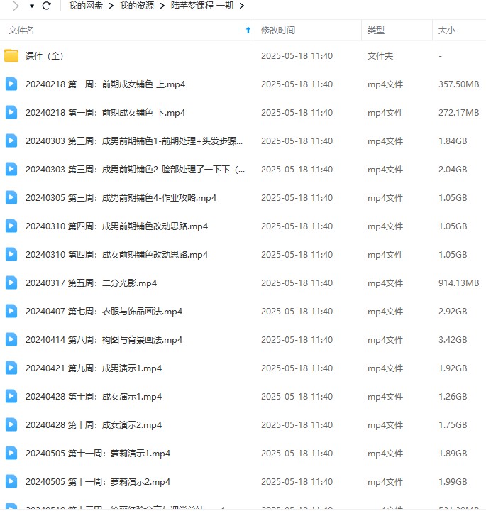【缺】陆芊梦人物厚涂课程 一期【画质高清有课件】