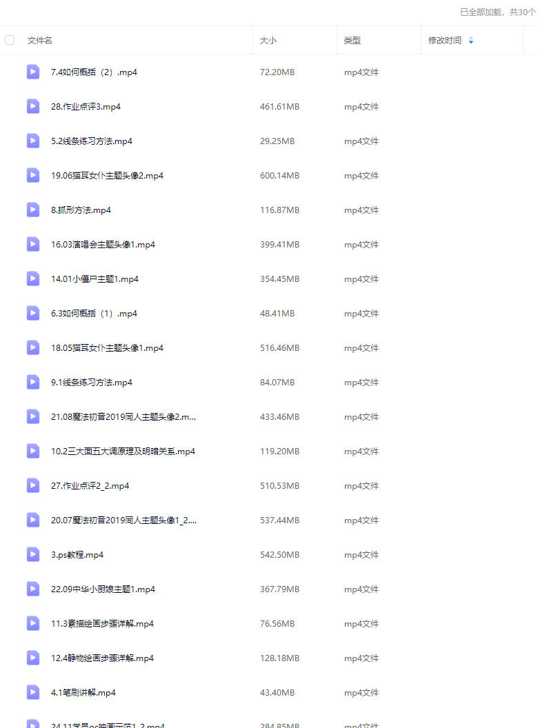 二木萌系平涂少女头像团练第2期2025【画质不错只有视频】