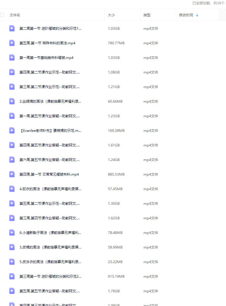 Evanlee布料褶皱训练营第1期2025【画质高清只有视频】