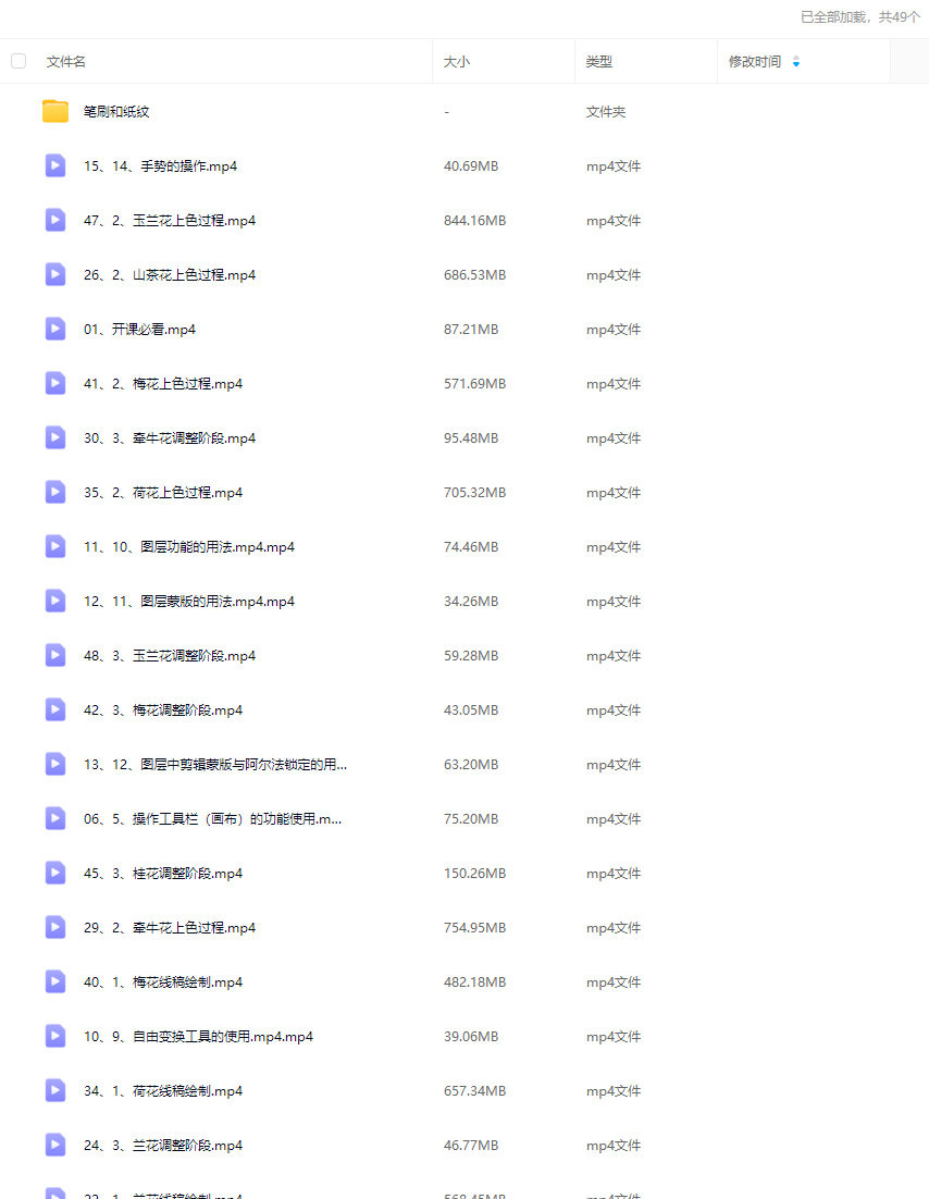 木鱼山茶iPad仿国画花卉入门团练2025【画质高清有笔刷】