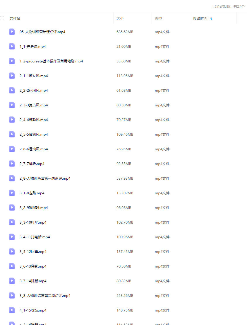 三文速写训练营人物专题2024【画质不错只有视频】