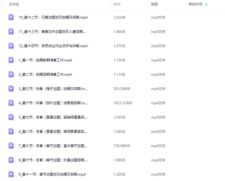 嫣然先生第7期摄影课2024古风人像后期【画质高清只有视频】