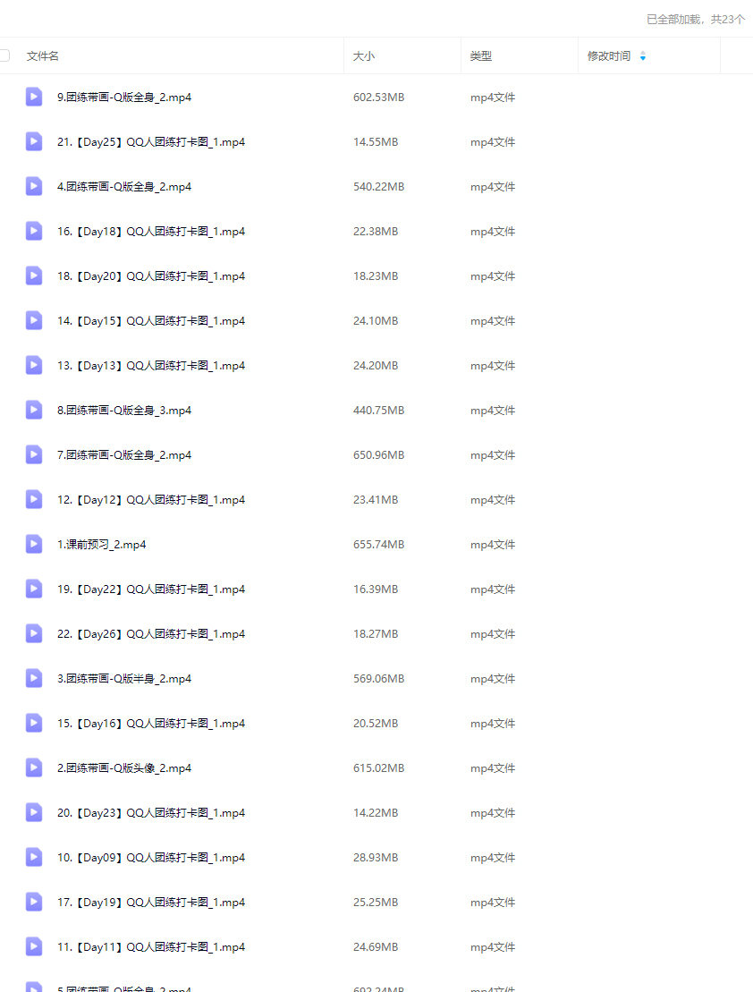 狸花社软萌QQ人28天团练打卡暑假班零基础Q版课【画质高清只有视频】