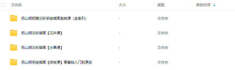 拓山明钢笔淡彩课程合集【画质不错有课件】
