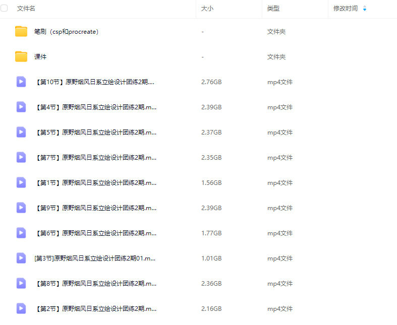 原野烟风日系立绘设计团练第2期【画质高清有笔刷和课件】