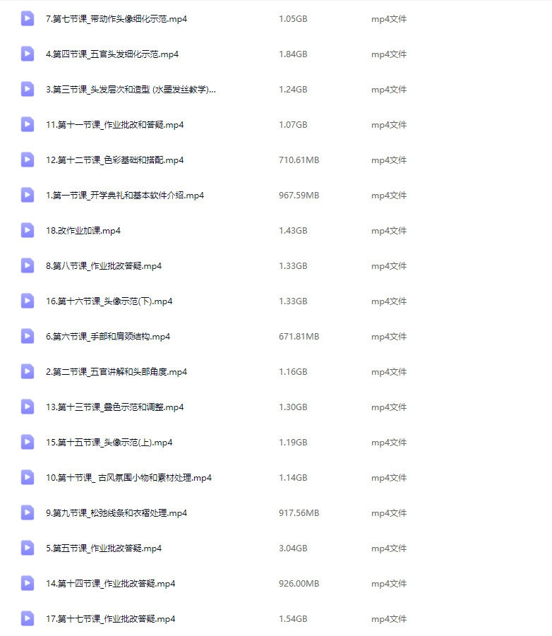 缺阳古风水墨氛围基础头像课2025【画质高清只有视频】