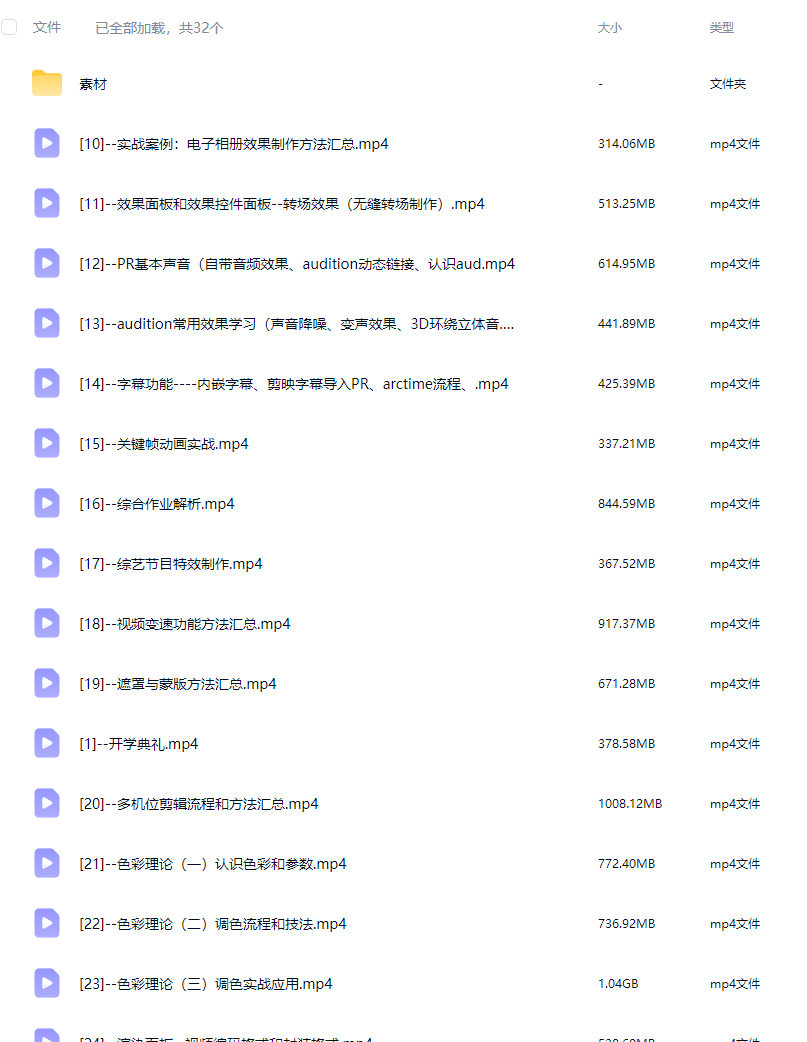 【缺】木客教育PR+达芬奇剪辑就业班第2期【画质高清有大部分素材】