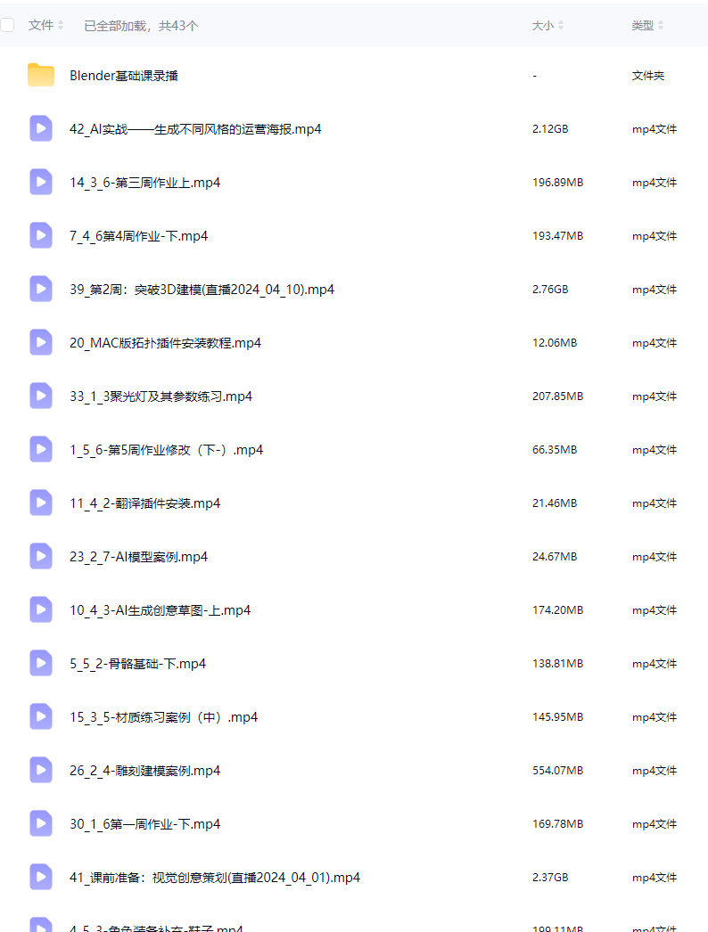 AIGC+3D视觉设计实战训练营2024【画质高清只有视频】