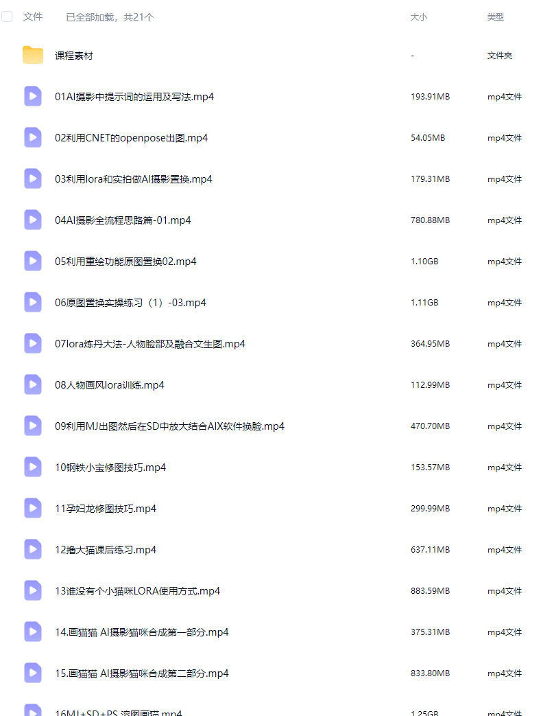 AI摄影高阶技法金在在AIGC2024【画质高清有大部分素材】