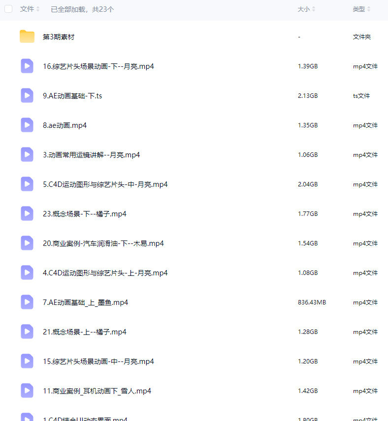 米你课堂第3期C4D动画特效全能班2024【画质高清有大部分素材】