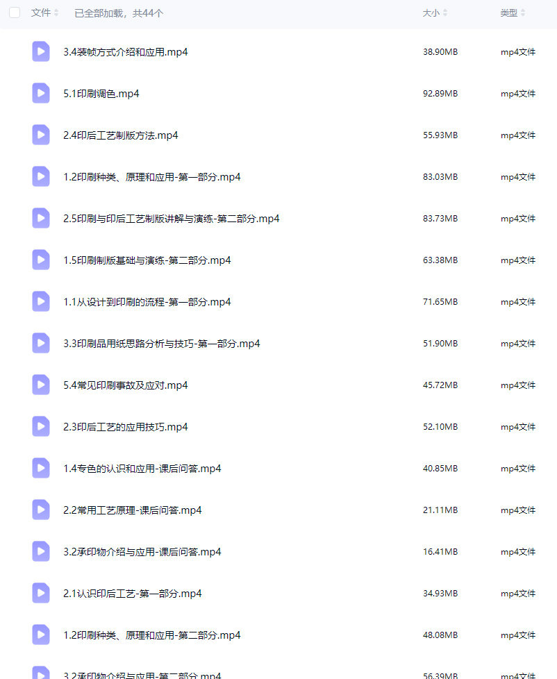 东合社设计师印刷必修课第1期【画质还可以只有视频】