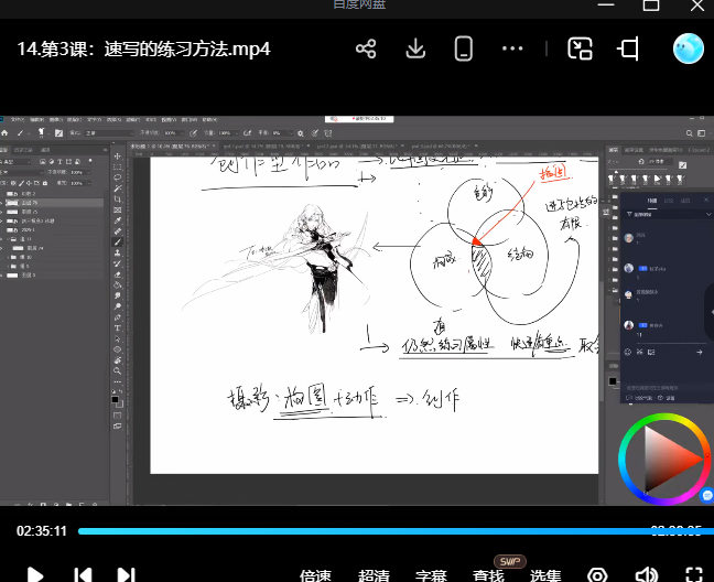 【缺】鲤清鹤白水墨人物插画创作课线条与淡彩第1期2025【画质高清只有视频】