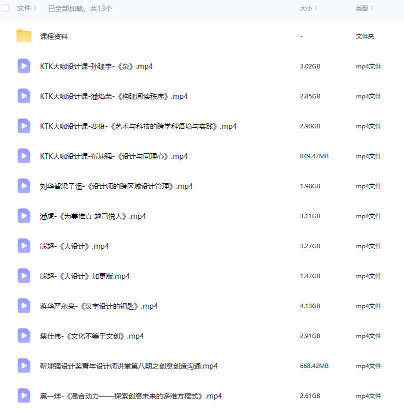 靳埭强KTK大咖设计课【画质高清有资料】