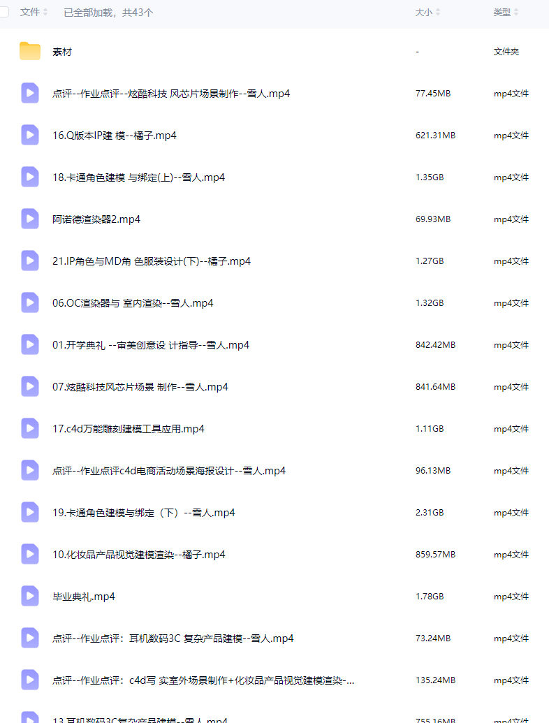 米你课堂第20期C4D高阶全能班【画质高清有素材】