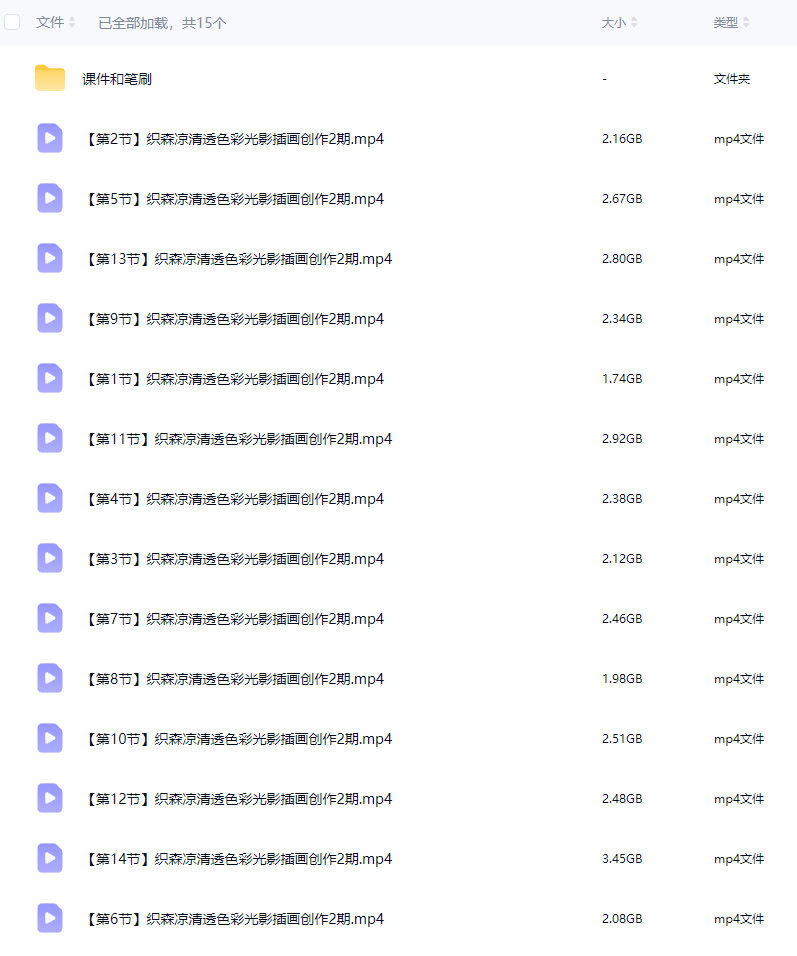 织森凉清透色彩光影插画2025第2期【画质高清有课件笔刷】