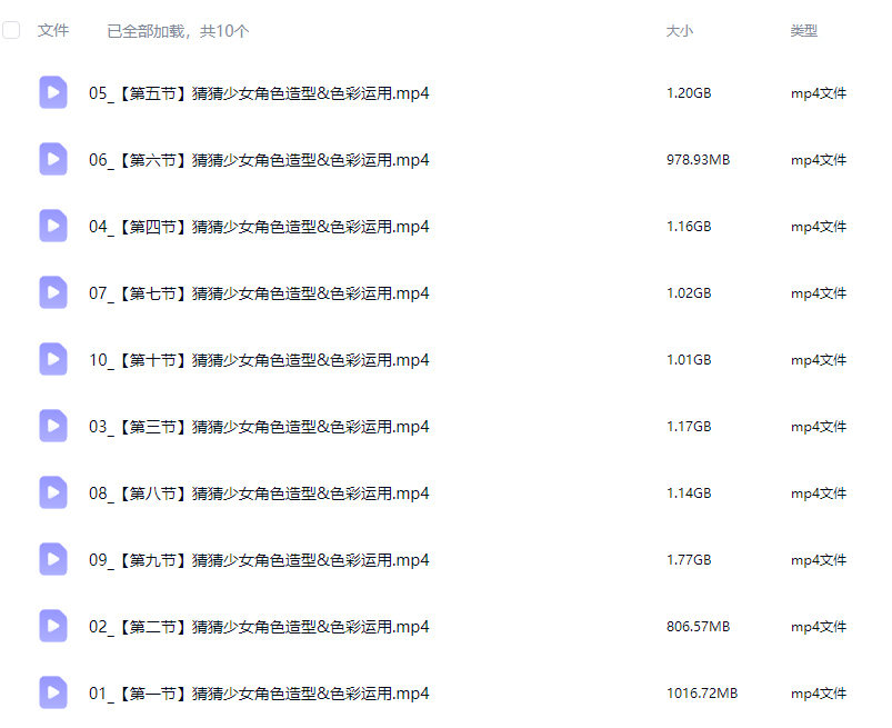 猜猜少女角色造型&色彩运用【画质不错只有视频】