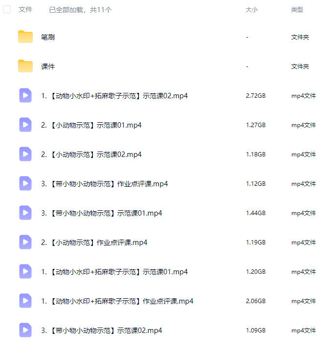 成分复杂萌萌小动物系列团练2025年12月结课【画质高清有课件笔刷】