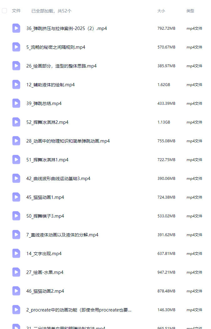 小瓜南零基础动画系统课2025【画质不错只有视频】