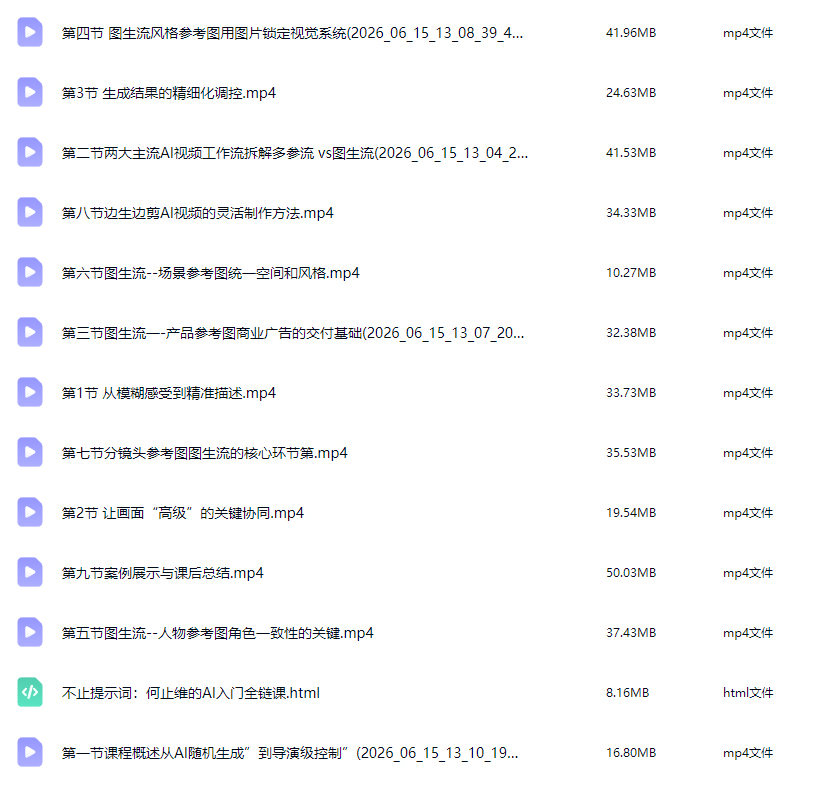 何止维的AI课2026【画质高清只有视频】